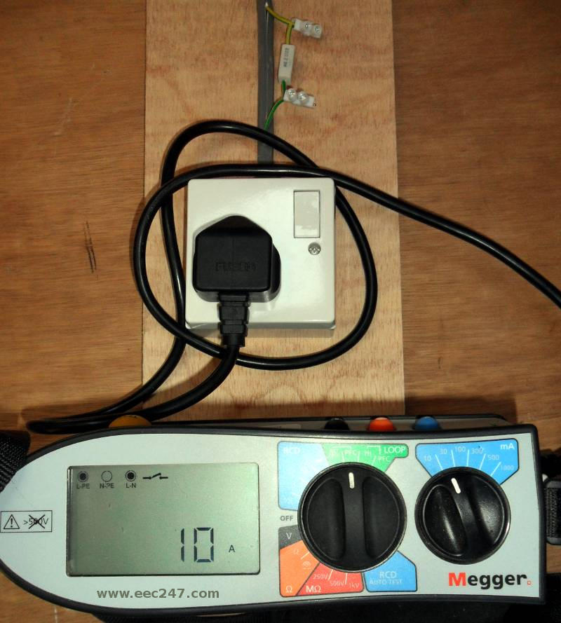 Measuring the prospective earth fault current with a professional instrument