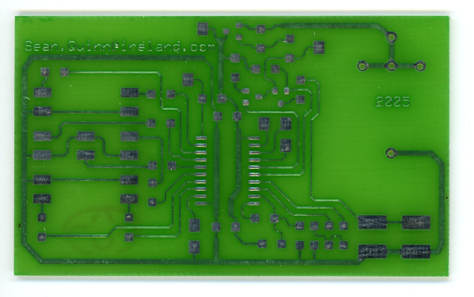 Blank (unpopulated) printed circuit board for the novelty dice game