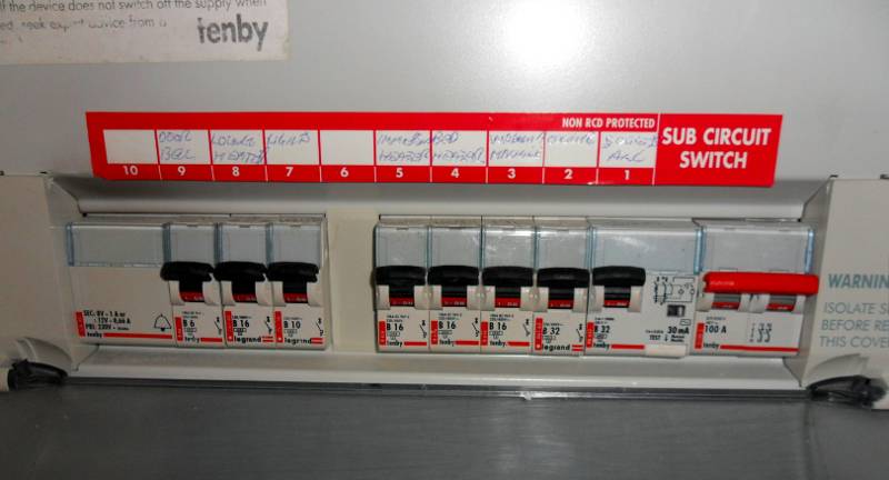 A 16th edition Tenby consumer unit with 2 pole RCBO