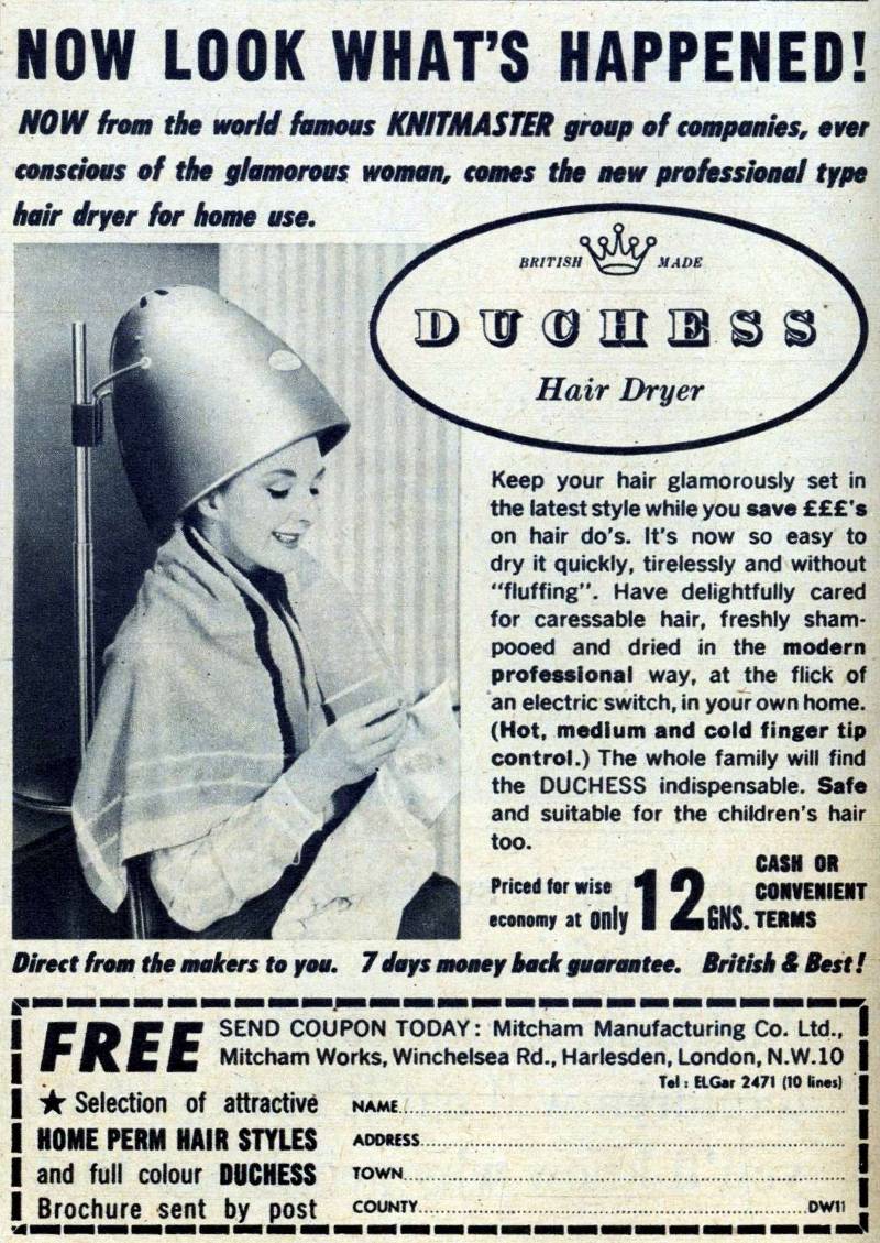 "Duchess Hair Dryer" from "Woman" magazine in 1961