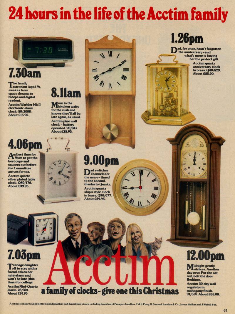A selection of clocks from 1978