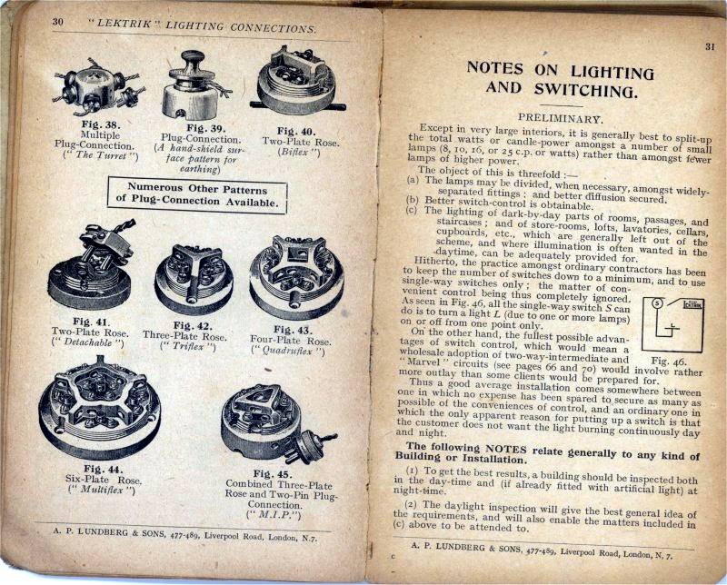 A Page from the Lektrik 1919 switch catalogue