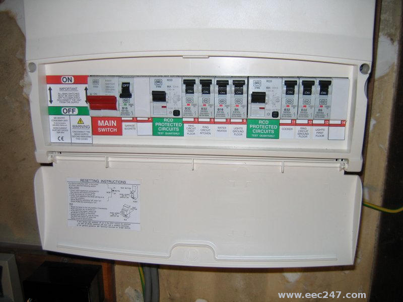 A new consumer unit installed to the customer's requirements
