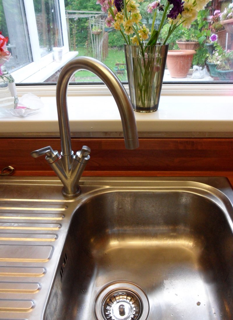 Kitchen taps in the off position