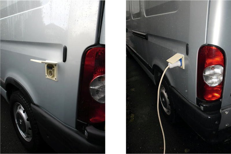 Once the van hookup is installed this is how the van gets mains power