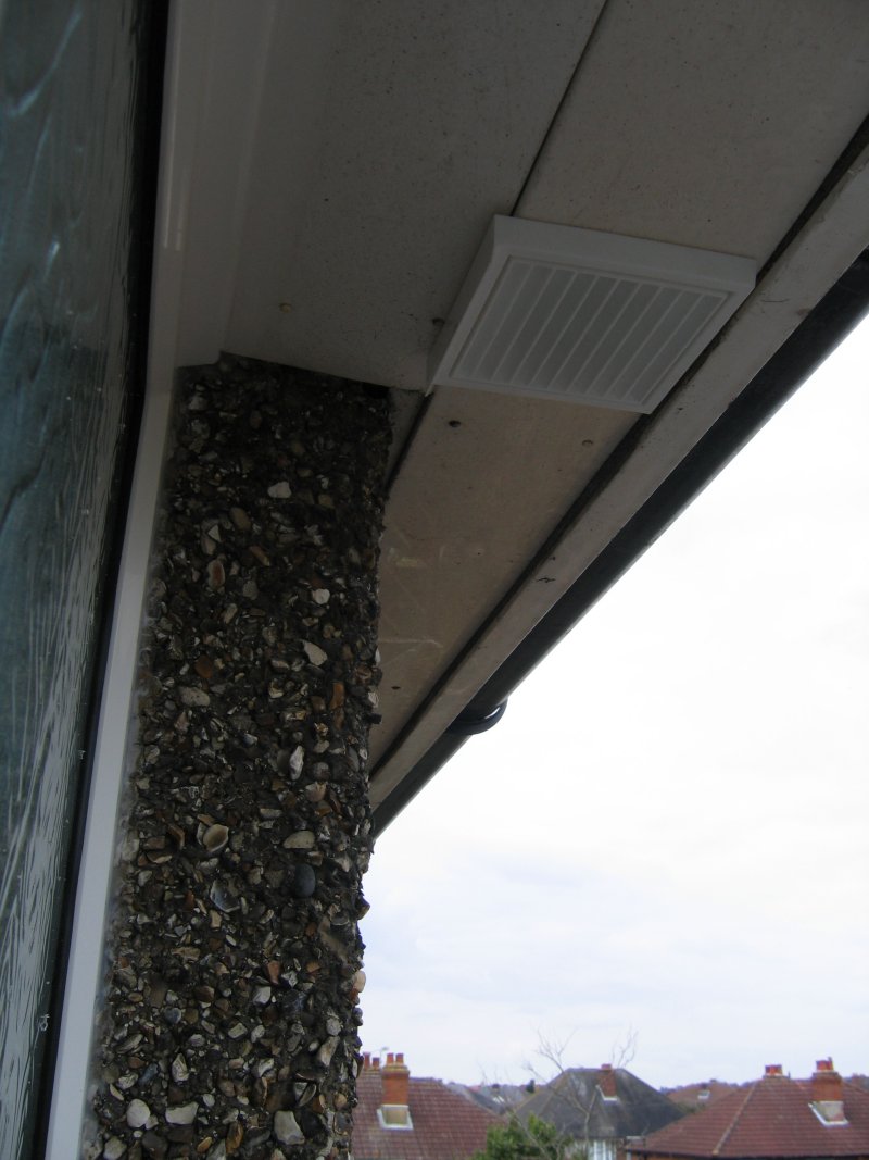 The extractor grill in the soffit