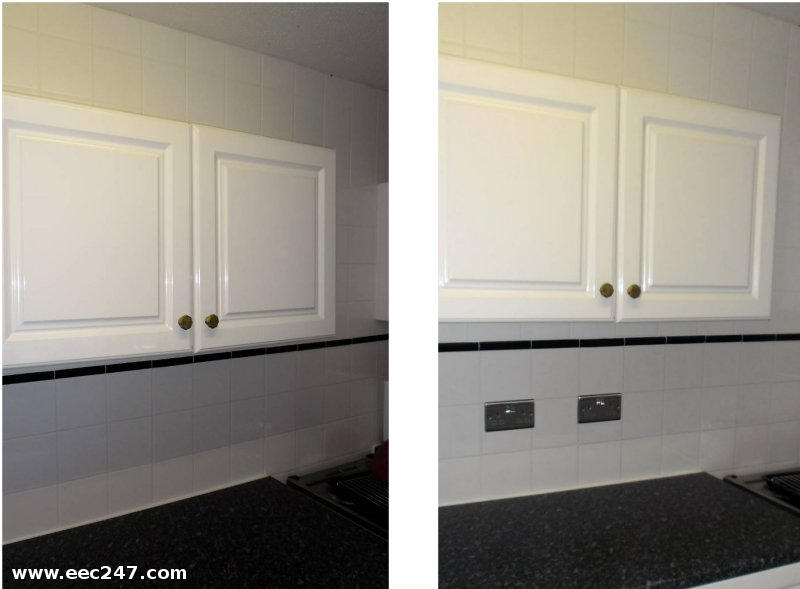 Extra sockets in the kitchen without damaging the tilework or kitchen units