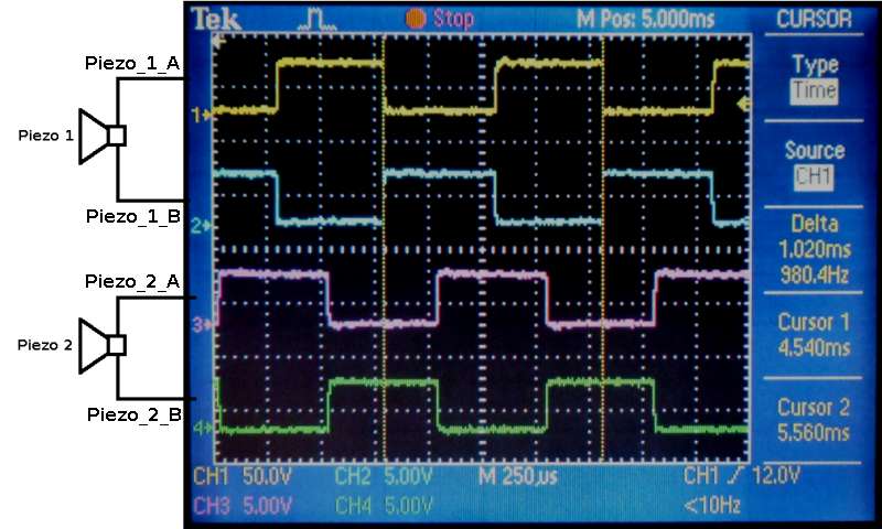 Drive waveforms for the piezo transducers