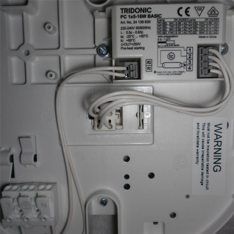 photograph of the physical circuit layout for an electronic ballast D Fluorescent Tube