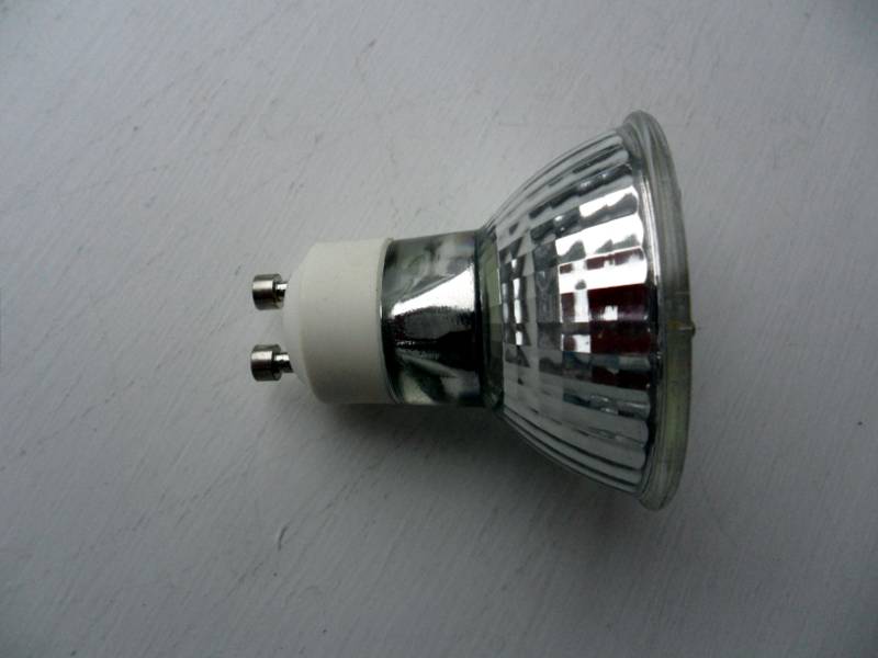 photograph of GU10 mains powered halogen spotlamp