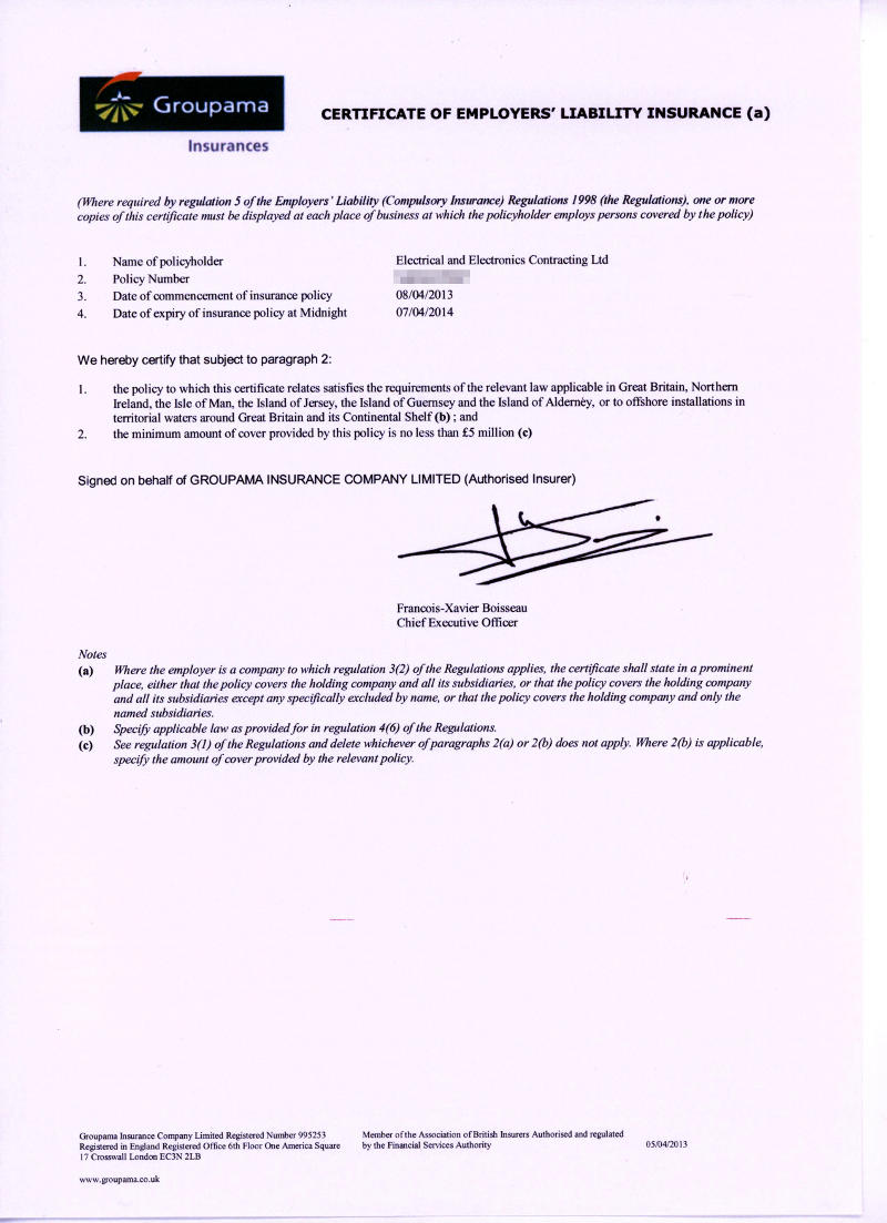 EEC Insurance Certificate Page 4